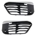 Front Bumper Grille Pair For Bmw X1 2016 2017 2018 Driver And Passenger Side Textured Black Plastic With Park Distance Control 