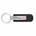 Ipick Image For Dodge Charger R T Classic Silver Metal Plate Black Pu Leather Strap Key Chain Keychain Official Licensed
