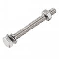 Uxcell M6 X 60mm Hex Head Screws Bolts Nuts Flat Lock Washers Kits 304 Stainless Steel Fully Thread Hexagon 10 Sets