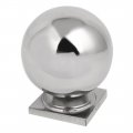 Aexit 80mmx80mm Ball Construction Hardware Top Cap 304 Stainless Steel Silver Tone For Stair Newel Fence Post Model