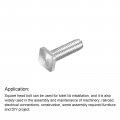 Uxcell Square Head Bolt 10pcs M6x20mm Fully Thread Carbon Steel Grade 4 8 Machine Screws