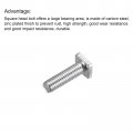 Uxcell Square Head Bolt 10pcs M6x20mm Fully Thread Carbon Steel Grade 4 8 Machine Screws
