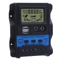 Aramox 12v 24v Pwm Solar Charge Controller Lcd Display Dual Usb Output For Off Grid Systems And Mobile Devices 100a