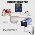 Aramox 12v 24v Pwm Solar Charge Controller Lcd Display Dual Usb Output For Off Grid Systems And Mobile Devices 100a