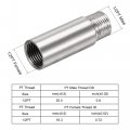 Uxcell Shower Head Extension Arm Stainless Steel 1 2pt Male To Female Thread 70mm Length Cast Pipe Fitting Coupler