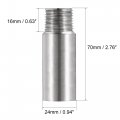 Uxcell Shower Head Extension Arm Stainless Steel 1 2pt Male To Female Thread 70mm Length Cast Pipe Fitting Coupler