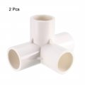 Uxcell 4 Way Elbow Pvc Pipe Fitting Furniture Grade 20mm Size Tee Corner Fittings White 2pcs