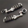 Xkh Group Motorcycle Chrome Short Angled Adjustable P-clamps Large Footpeg Footrest For V-star Roadstar Suzuki Boulevard