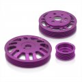 Ajp Distributors Jdm 3pc Light Weight Aluminum Underdrive Crank Shaft Alternator Water Pump Pulley Wheel Kit Purple Compatible 