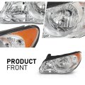 Headlights Assembly W O Bulb For Elantra 2007-2010 Left Side Headlamp Clear Lens Chrome Housing Amber Reflector Hy2502138