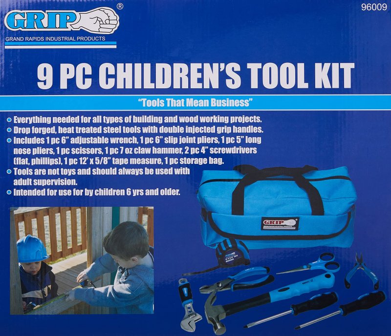 Grip 9 Pc Children S Tool Kit