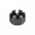 Uxcell M12x1 75mm Hexagon Slotted Nut Grade 4 8 Carbon Steel Hex Castle Nuts Black 10pcs