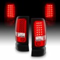 Amerilite Red Clear Led Brake Tail Lights Set For 94-01 Dodge Ram 1500 2500 3500 Passenger And Driver Side