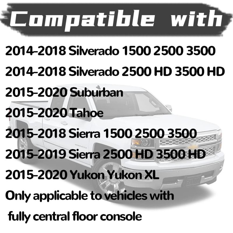 Dimeani Silverado Center Console Cover Lid Fit For 2014 2015 2016 2017 2018 2019 2020 Chevrolet Tahoe Chevy Suburban Gmc Sierra