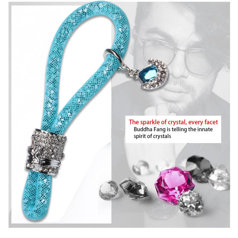 Crystal Bling Car Keychain For Women Sparkly Rhinestones Key Fob Holder Accessories Strap With Anti-lost D-ring