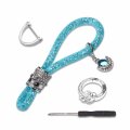 Crystal Bling Car Keychain For Women Sparkly Rhinestones Key Fob Holder Accessories Strap With Anti-lost D-ring 