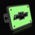Ipick Image Made For Chevrolet Black 3d Logo Glow In The Dark Luminescent Billet Aluminum 2 Inch Tow Hitch Cover