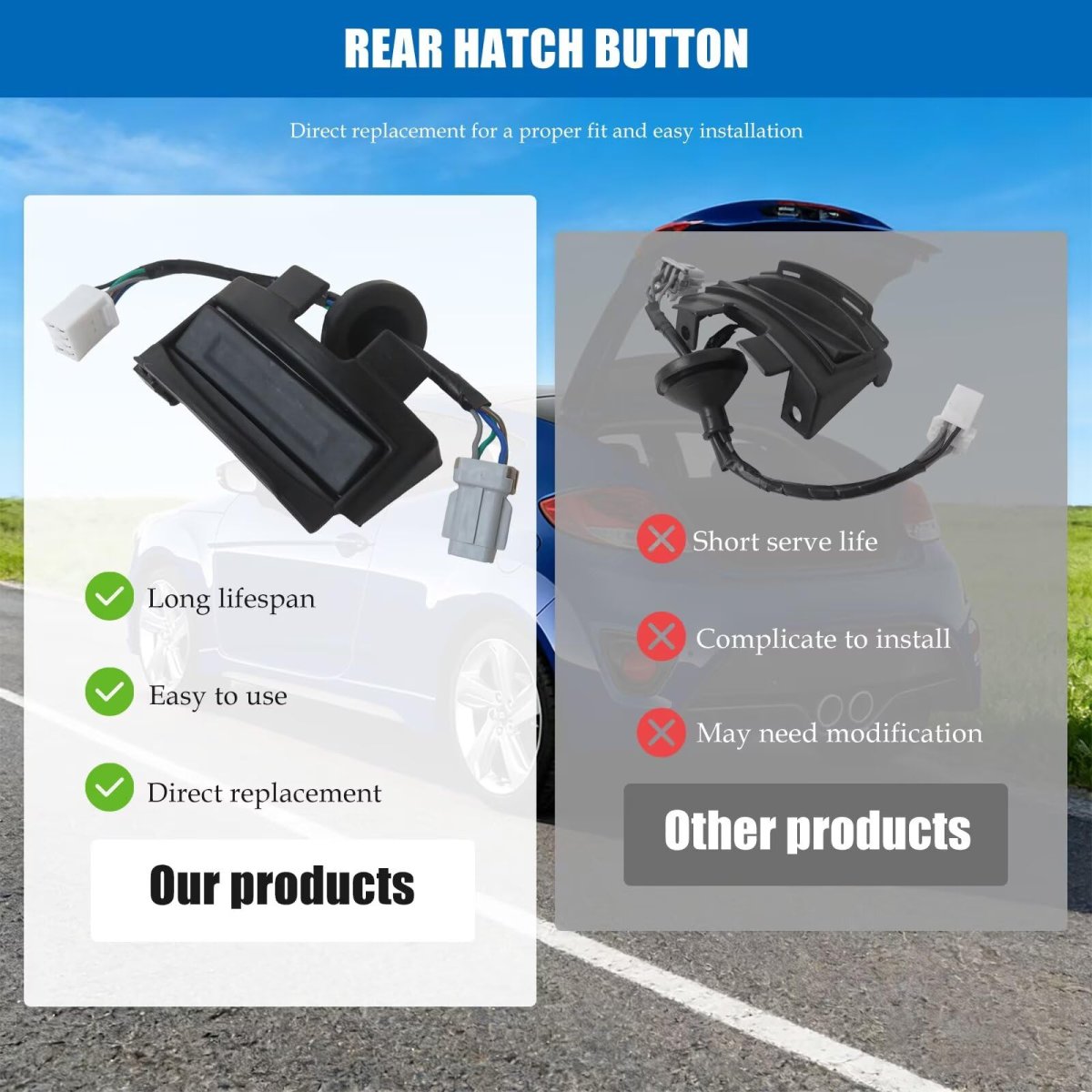 Trunk Button 81260-2v010 Rear Hatch Release Switch Replacement For 2012 2017 Hyundai Veloster Part Number 812602v010