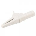 Uxcell Alligator Clips Heavy-duty Insulated Automotive Car Battery Electrical Clamp 30a White With 4mm Banana Jack Socket