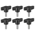 6pcs Clamping Screw Knob M6 X 20mm Metric Carbon Steel T Shaped Thumb Screws Handle For Quick Remove Hand Tightening 