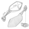 Motorcycle Racing Convex Rear View Mirror Side For Honda F4 Cbr400 Cbr900 Cbr600 Gt125r Ninja 250r Carbon