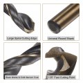 Uxcell 6pcs Jobber Drill Bits 11mm Black Nitride Gold Titanium Coated 4341 High Speed Steel Hss 135 Degree Split Point Twist