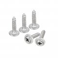 Uxcell St2x10mm Phillips Pan Head Self-tapping Screw With Washer 100pcs 304 Stainless Steel Wood Full Thread Silver