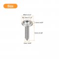 Uxcell St2x10mm Phillips Pan Head Self-tapping Screw With Washer 100pcs 304 Stainless Steel Wood Full Thread Silver