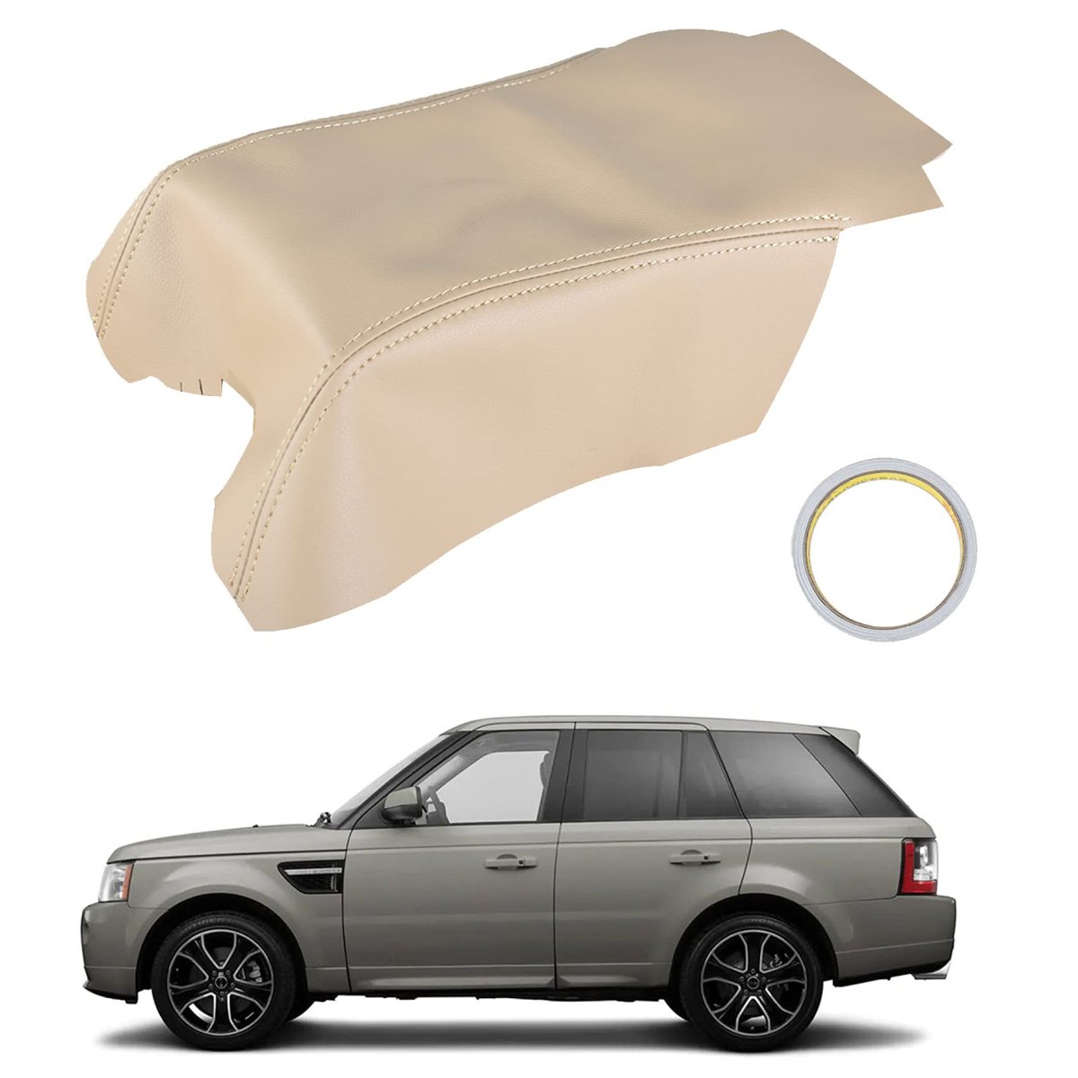 Beige Microfiber Leather Center Console Armrest Cover Skin Replacement For 2006 To 2013 Range Rover Sport