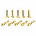 Uxcell Flat Head Socket Cap Screws M2-0 4x10mm Brass Inner Hex Drive Fasteners Bolts 48pcs