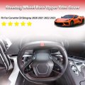 Steering Wheel Base Upper Trim Cover Compatible With Chevrolet Corvette C8 Stingray 2020-2023 Real Carbon Fiber 1pcs C8