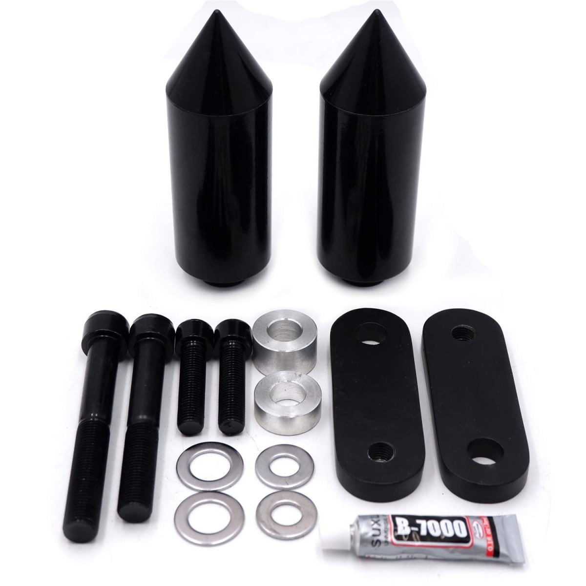 Httmt- Black Spike Frame Slider Crash Protector Billet Aluminum For 04-05 Cbr1000rr Cbr1000 P N Mt290-003