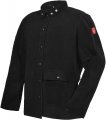 Black Leather Welding Jacket Heavy Duty Fr Split Cowhide Work Safety Jackets Welder For Men Women 
