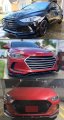 3pc Design Painted Gloss Black Front Bumper Lip Splitter Spoiler Kit Compatible For 2017 2018 Hyundai Elantra Sedan