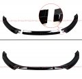 3pc Design Painted Gloss Black Front Bumper Lip Splitter Spoiler Kit Compatible For 2017 2018 Hyundai Elantra Sedan