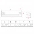 Uxcell 50pcs M3 10 6mm Female Male Thread Brass Hex Standoff Spacer Screws Pcb Pillar