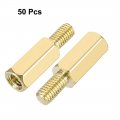 Uxcell 50pcs M3 10 6mm Female Male Thread Brass Hex Standoff Spacer Screws Pcb Pillar