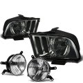 Compatible With Ford Mustang Pair Of Smoked Lens Clear Corner Headlights Fog Lights