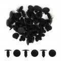 Uxcell 30pcs Black Push Type Plastic Rivets Fastener Door Trim Panel Clip 11mm For Car