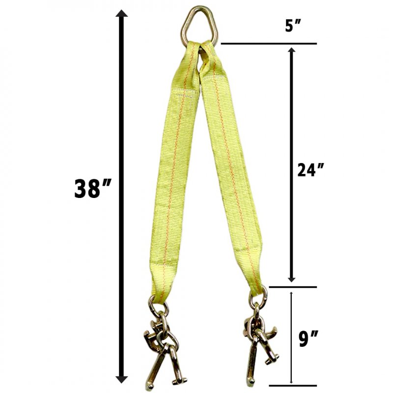 Boxer Tow Straps V Bridle 3a X 24a With Rtj Cluster Hooks Recovery Strap Rollback Car Hauler Towing A B S 16 200lbs