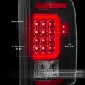 Auto Dynasty C-tube 3d Stripe Driver And Passenger Side Black Housing Led Tail Lights Bundle High Mount Center Stop Third Brake