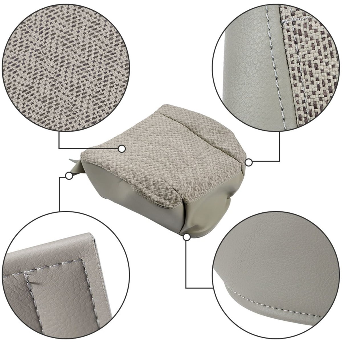 Driver Side Bottom Cloth Seat Cover Replacement For 2003 To 2014 Express 1500 2500 3500 Van Custom Fit Fabric Cushion Power And