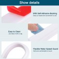 Uxcell 98 Inch Collapsible Shower Barrier Stopper Water Splash Guard Blocker Retention System For Bathroom Kitchen Wet And Dry