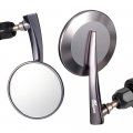 Kiwav Magazi Bar End Mirror Round 65 Dark Gray Left And Right Hand Pair 