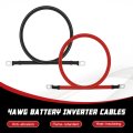 4 Awg Pure Copper Battery Inverter Cable Set 3ft Gauge Wire With 5 16 In Lugs For Automotive Solar Marine Boat Rv Car