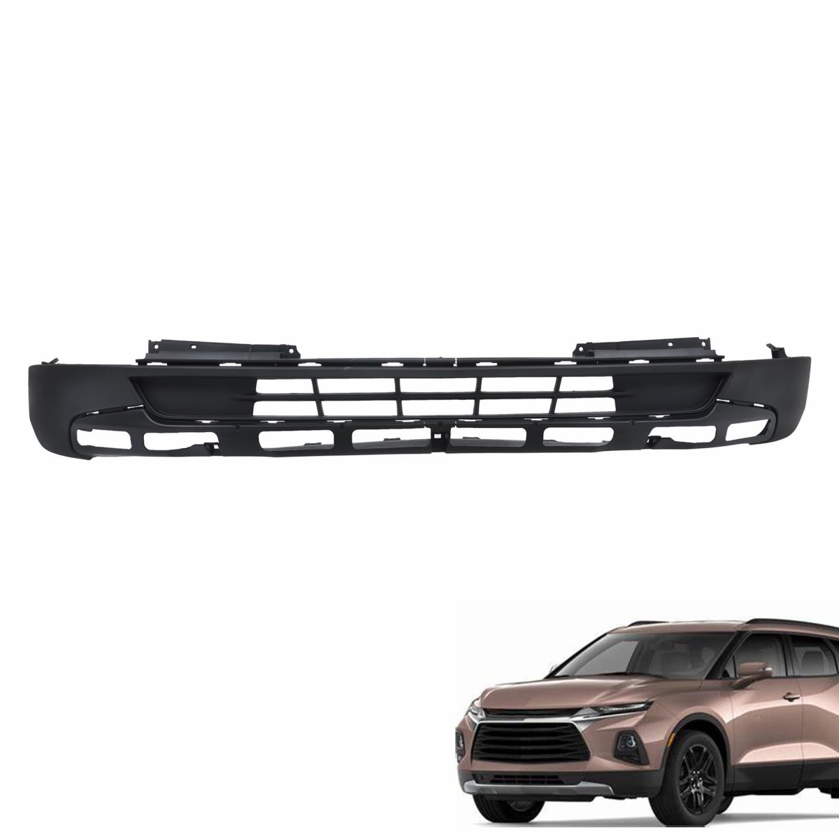 Front Lower Bumper Cover For Chevrolet Blazer Base L Lt 2019 2020 2021 2022 Primed Textured Replacement Without Engine Heater
