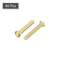 Uxcell Brass Machine Screws M3x20mm Phillips Pan Head Fastener Bolts For Furniture Office Equipment Electronics 60pcs