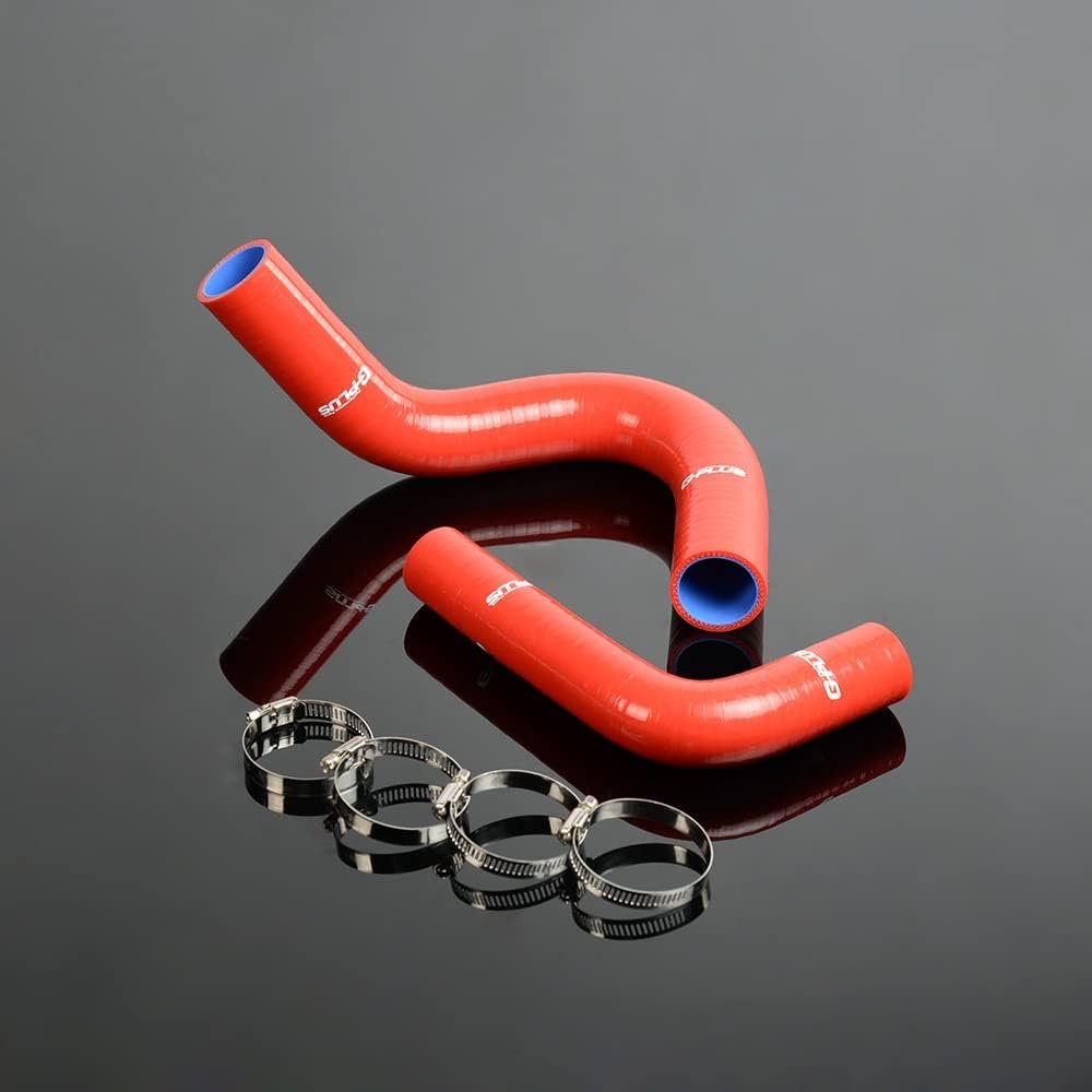 Silicone Radiator Hose For Chevy Small Block Camaro Sbc 2pcs Coolant Kit Clamps Red 1971-1988