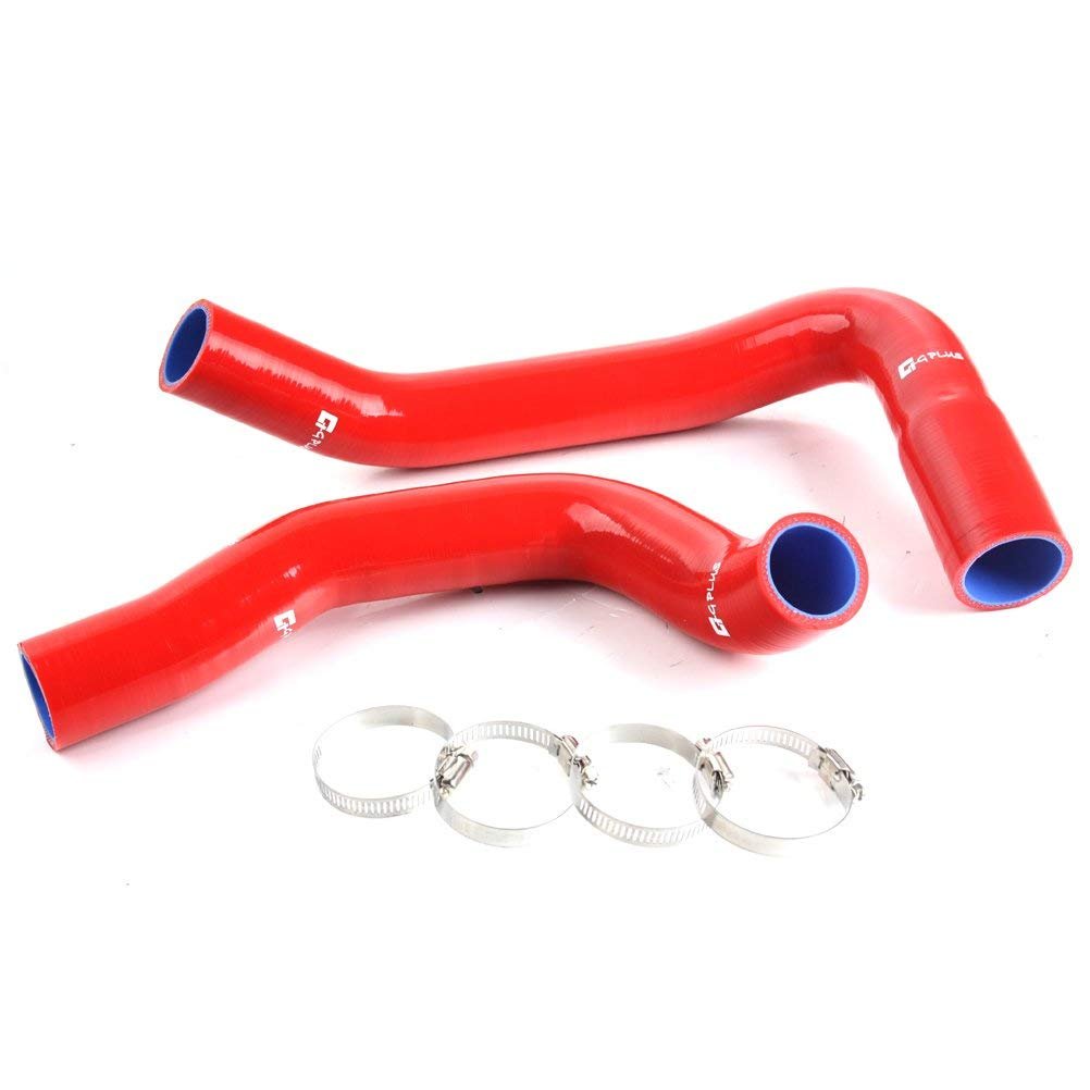 Silicone Radiator Hose For Chevy Small Block Camaro Sbc 2pcs Coolant Kit Clamps Red 1971-1988