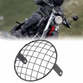 Cafe Racer Headlight 8 Motorcycle Grill Mesh Cover Side Mount Universal Mask For Black